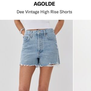 Agolde Blue High-Rise Jean Shorts